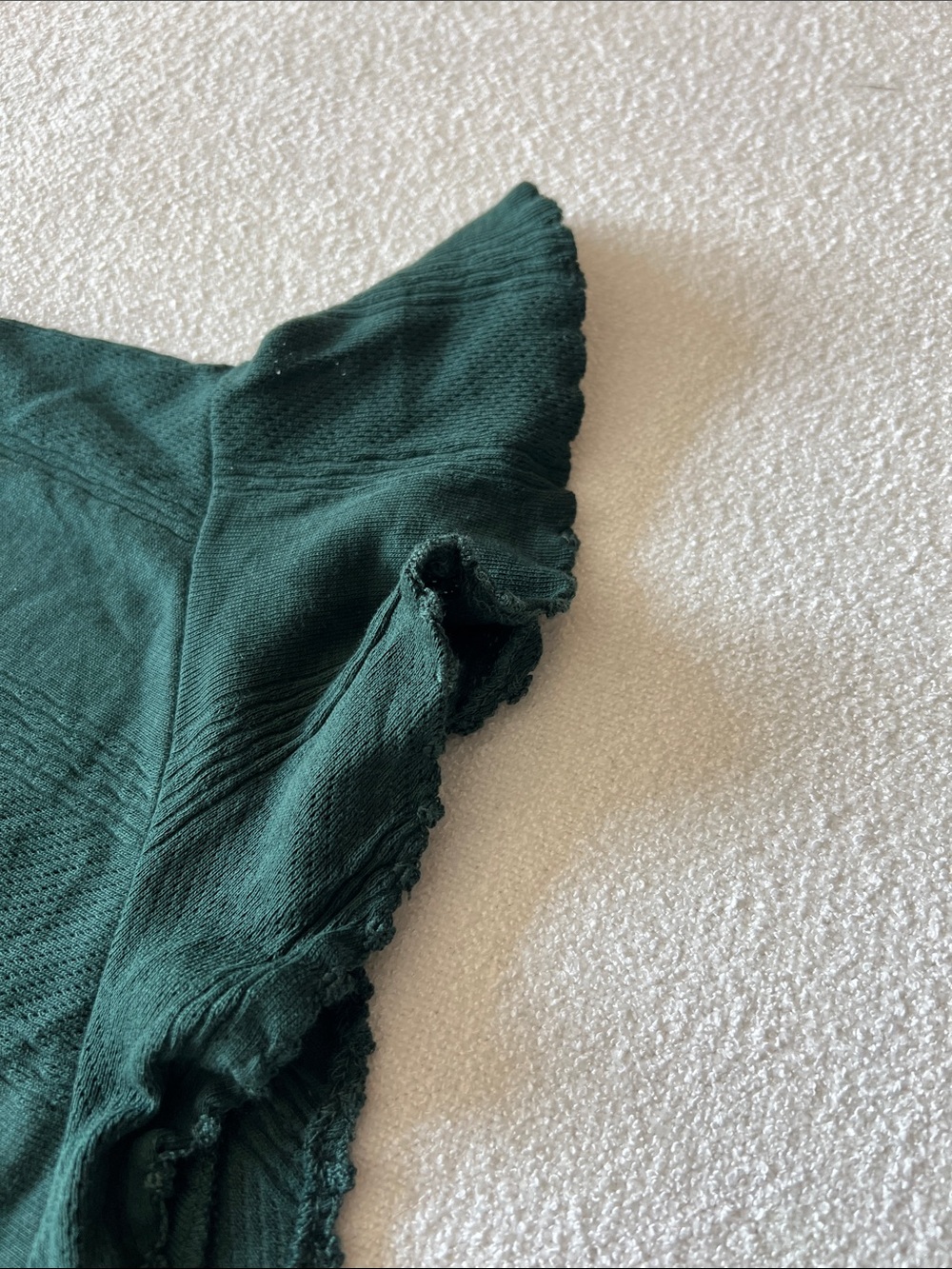 SEZANE| Forest Green Cotton Ruffle Shorts - Picture 7 of 8
